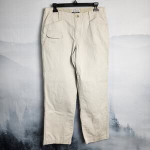 Columbia Cotton Khaki Straight Leg Cropped Hiking Pants | Women's 8